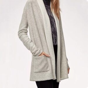 Babaton | Beekman Cardigan Sweater Light Grey Size Small Aritzia